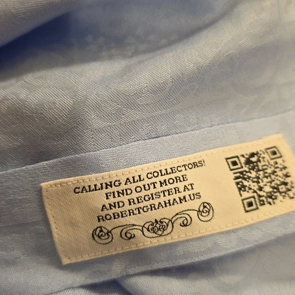 Robert Graham Button Down Shirt Light Blue Long Sleeve Formal Shirt M - Picture 12 of 13